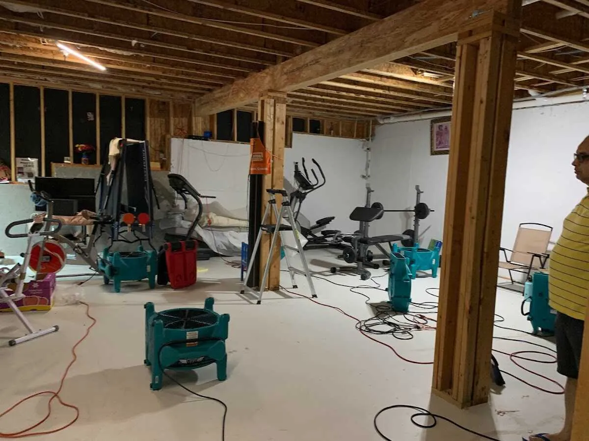 Basement drying equipment setup for Odor Removal & Deodorization in South Haven